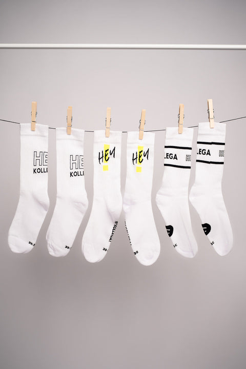 HEY SOCKS WHITE - 3er Bundle