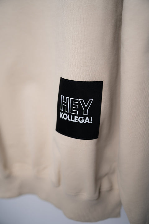 HALF-ZIP SWEATER BEIGE OVERSIZED