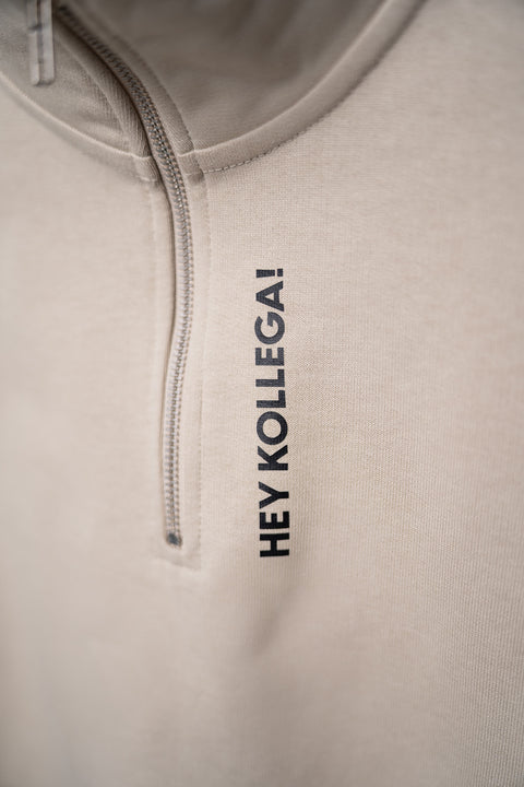 HALF-ZIP SWEATER BEIGE OVERSIZED