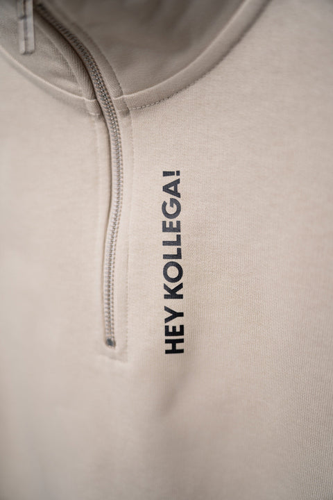 HALF-ZIP SWEATER BEIGE OVERSIZED