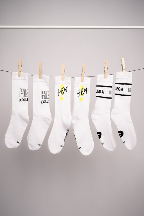HEY SOCKS WHITE - 3er Bundle